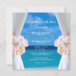 Invitación Elegante Boda de verano de Floral Ocean Beach