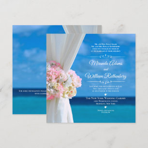 Invitación Elegante Boda de verano de Floral Ocean Beach