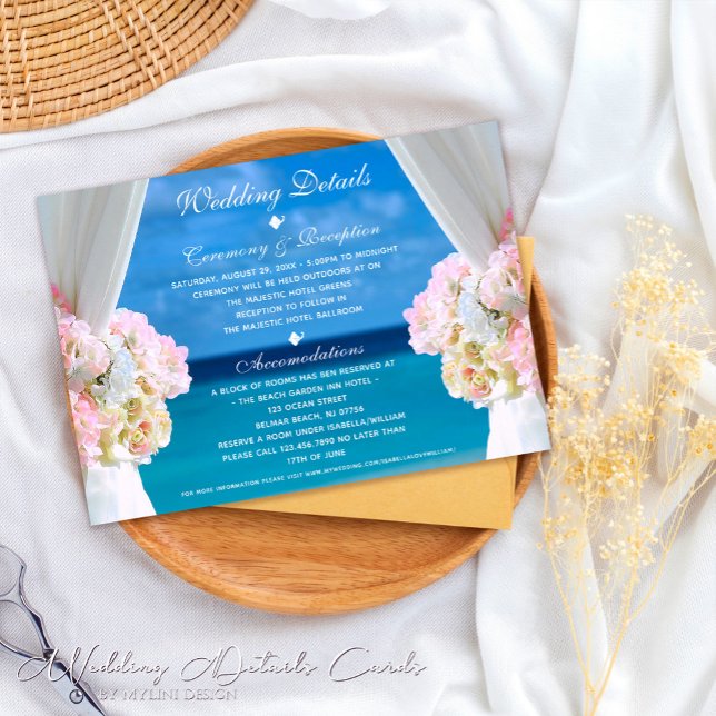 Invitación Elegante Boda de verano de Floral Ocean Beach (Subido por el creador)
