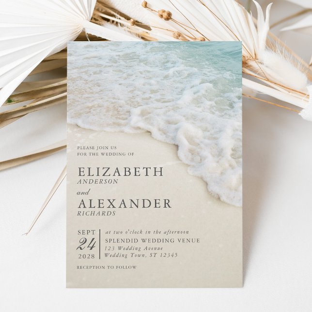 Invitación Elegante Boda de verano de Ocean Beach (Subido por el creador)