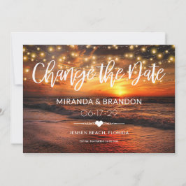 Invitación Elegante Boda de verano de playa cambia la carta d