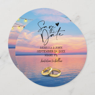 Invitación Elegante Boda de Verano de Playa Guardar la Tarjet