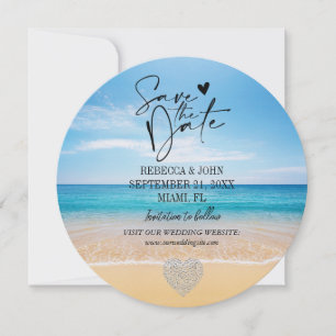 Invitación Elegante Boda de Verano de Playa Guardar la Tarjet