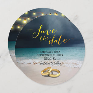 Invitación Elegante Boda de Verano de Playa Guardar la Tarjet