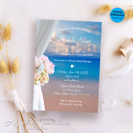 Invitación Elegante Boda de verano de veraneo de la playa del