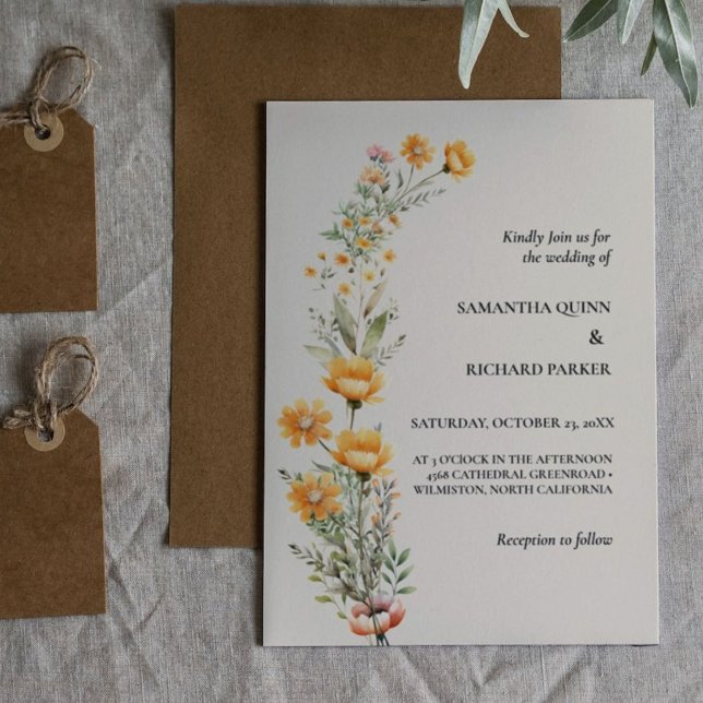 Invitación Elegante Boda de verano de Weadow Wildflower Sprin (Subido por el creador)