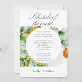 Invitación Elegante Boda de verano floral y acuarela de fruta