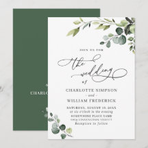 Elegante Boda de Verde de Eucalipto con Acuarela