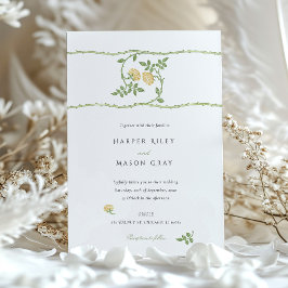 Invitación Elegante Boda de Verdor de Oro Amarillo