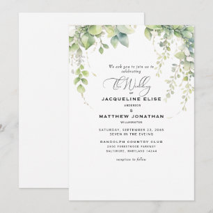 Invitación Elegante Boda de Verdor en Cascada