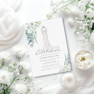 Invitación Elegante Boda de Verdor Vestido Bridal Ducha Invit