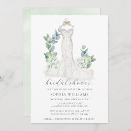 Invitación Elegante Boda de Verdor Vestido Ducha Bridal