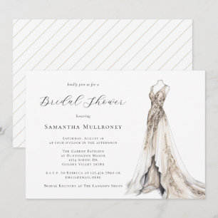 Invitación Elegante Boda de vestido femenino vestido vestido
