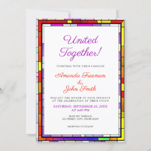 Invitación Elegante Boda de vidrio manchado de color