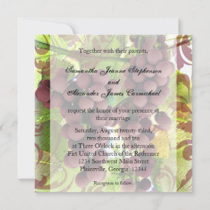 Invitación Elegante Boda de Viñetería Purple/Green Grapes