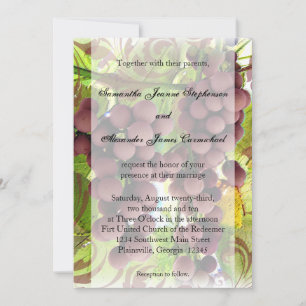 Invitación Elegante Boda de Viñetería Purple/Green Grapes