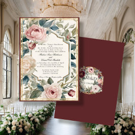 Invitación Elegante Boda de Vino Clásico de Francia