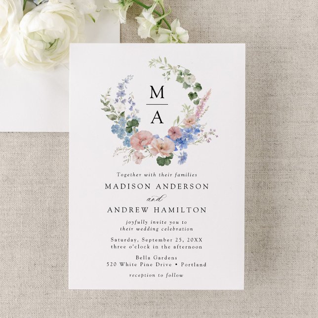 Invitación Elegante Boda de Wreath Floral Romántico (Subido por el creador)