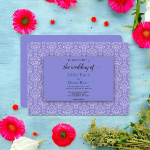 Invitación Elegante Boda decorativo de la Marina Azul Fancy D