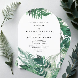 Invitación Elegante Boda del Arco de Agua de Leafy Greenery