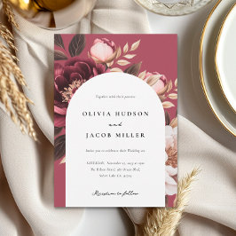 Invitación Elegante Boda del Arco de Oro de Borgoña