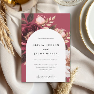 Invitación Elegante Boda del Arco de Oro de Borgoña