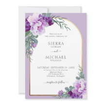 Elegante Boda del Arco de Oro de Foliage Purple Fl