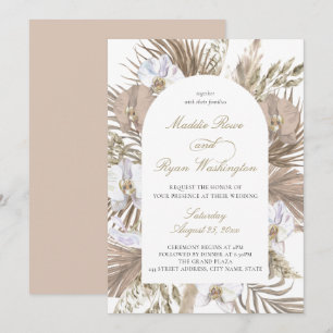 Invitación Elegante Boda del arco floral del boho rosa de Rub