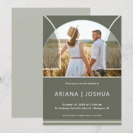 Invitación Elegante Boda del arco fotográfico de oliva