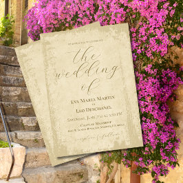 Invitación Elegante Boda del borde de grunge fuera de blanco