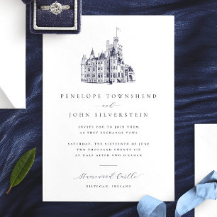 Invitación Elegante Boda del Castillo de Vintage