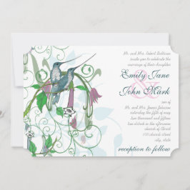 Invitación Elegante Boda del colibrí del jardín secreto