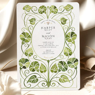 Invitación Elegante Boda del Foliage Art Nouveau Greeneration
