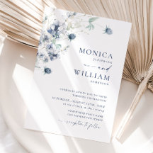 Elegante Boda del Foliage de Invierno Dusty Blue B