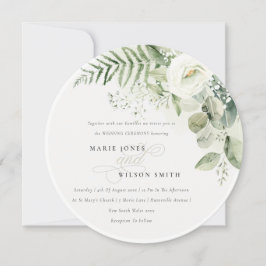 Invitación Elegante Boda del Foliage Fern Eucalyptus Greenery