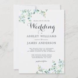 Invitación Elegante Boda del follaje eucalipto moderno