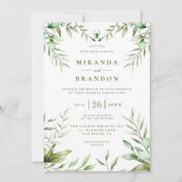 Invitación Elegante Boda del follaje Eucalyptus