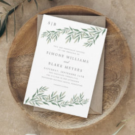Invitación Elegante Boda del follaje verde
