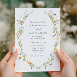 Invitación Elegante Boda del Jardín de Flores Silvestres