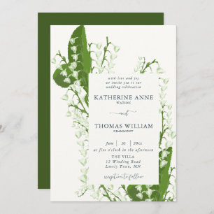 Invitación Elegante Boda del marco floral romántico Lily Vall
