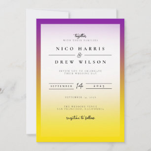 Invitación Elegante Boda del Orgullo Intersexual
