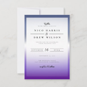 Invitación Elegante Boda del Orgullo Lesbiano Lavendar