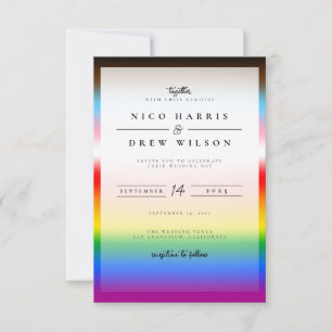 Invitación Elegante Boda del Orgullo LGBTQ+