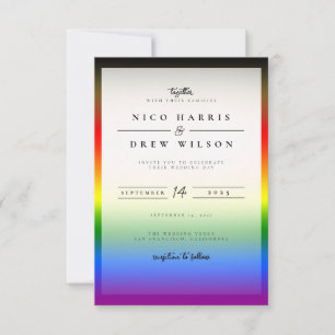 Invitación Elegante Boda del orgullo LGBTQ+ BIPOC