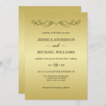 Elegante boda del Ornate Gold de lujo