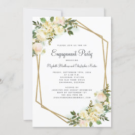 Invitación Elegante Boda del Partido del Compromiso del Oro B