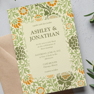 Invitación Elegante Boda del Patrón William Morris Grafton