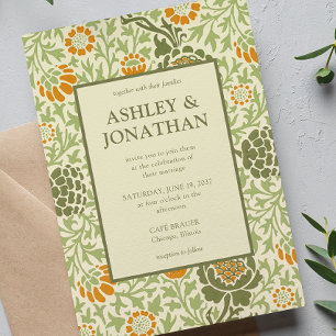 Invitación Elegante Boda del Patrón William Morris Grafton