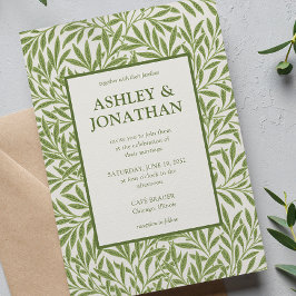 Invitación Elegante Boda del patrón William Morris Willow