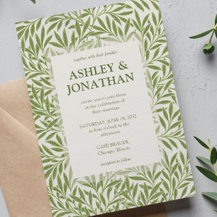 Invitación Elegante Boda del patrón William Morris Willow